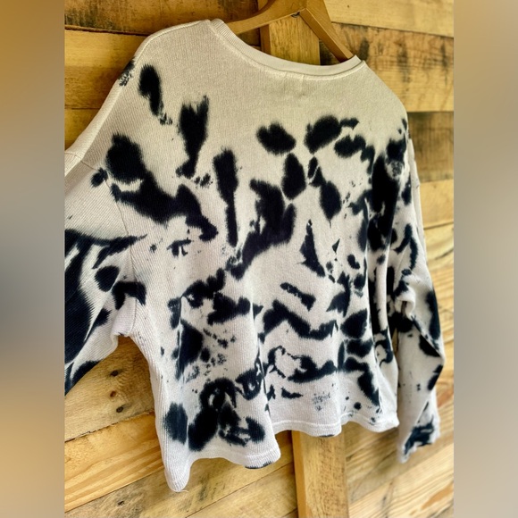 Zara tie-dye loose fit long sleeve knit crop top - Picture 8 of 10